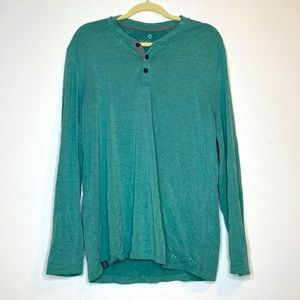 Free fly teal Henley long sleeve tshirt